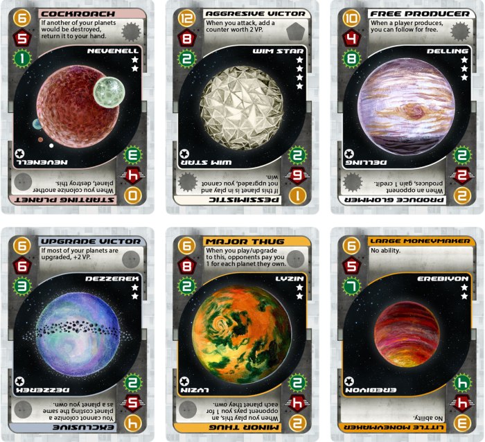 The cards have been flipped so you can more easily read the upgraded sides of the cards posted above.